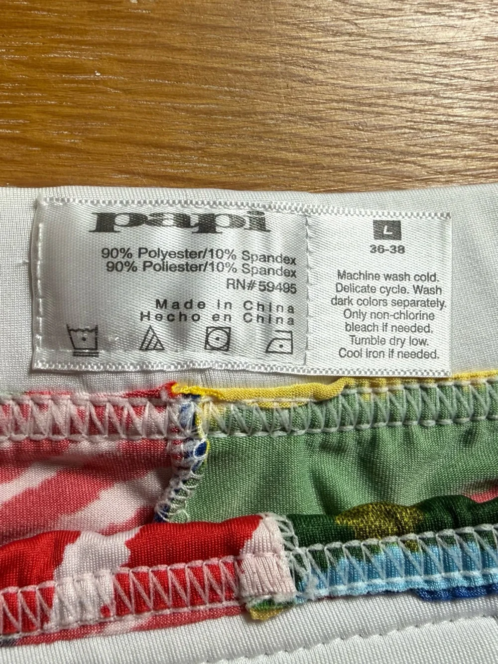 Men’s Papi Multicolor Flag-Print Briefs with White Waistband size Large
